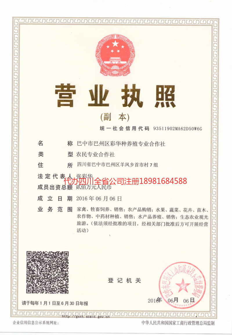 安达安达彩华种养殖专业合作社